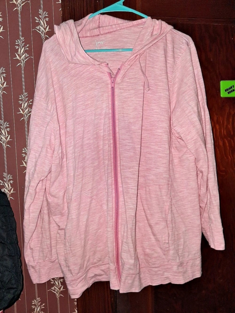 Just My Size Women's Full-Zip Slub Hoodie Pink